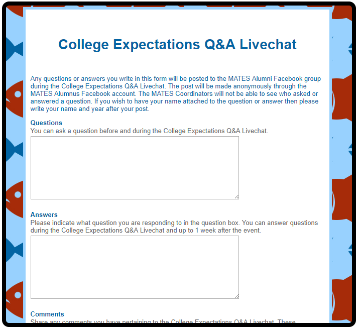 College Expectations 2015 Question Form